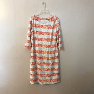 J. McLaughin Dress.  Blue/Orange Size L